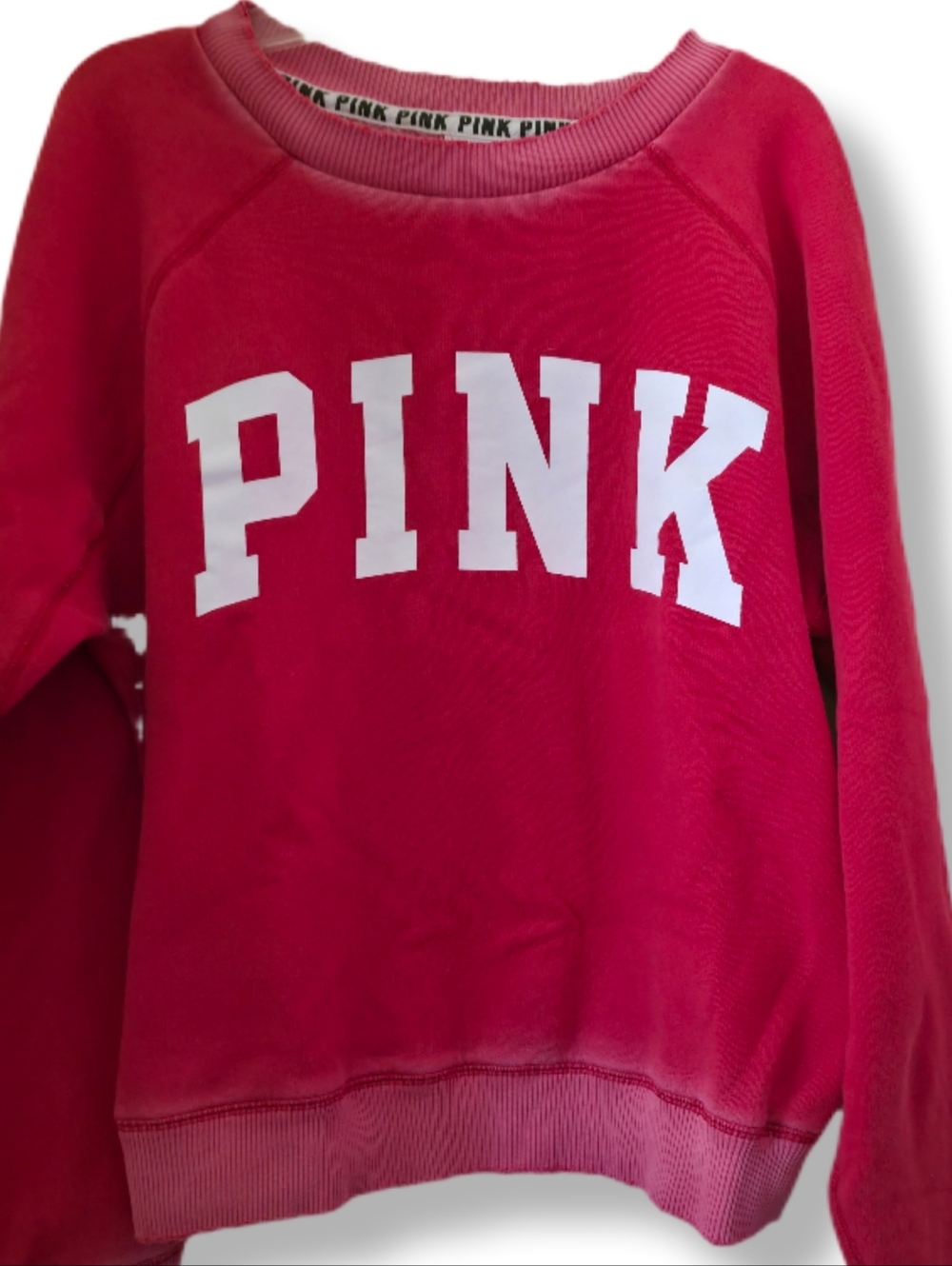 Victoria's Secret PINK Size XS Crewneck Sweatshirt Red with White Logo